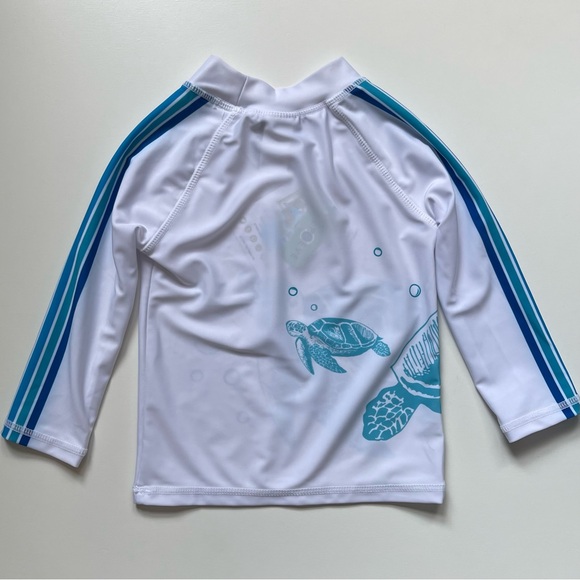 Flap Happy Boy’s UPF 50+ Graphic Rash Guard - Turtle - Size 2 - Picture 3 of 7